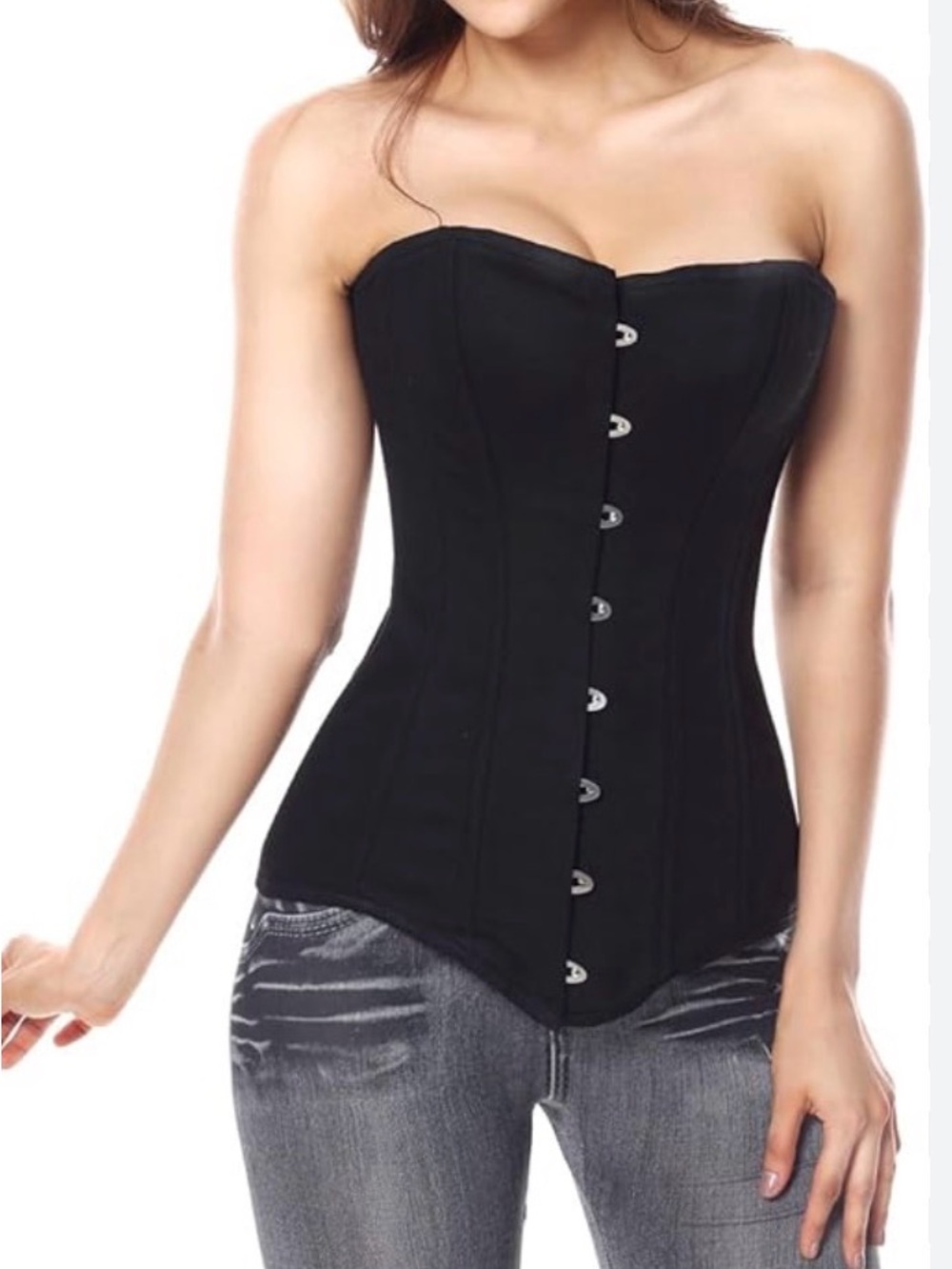 Charmian Strapless Black Corset Top